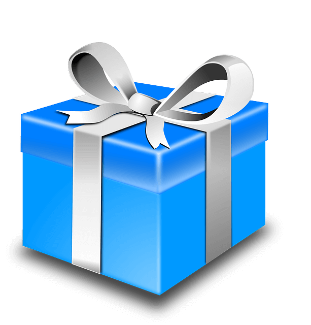 paquete de regalo azul
